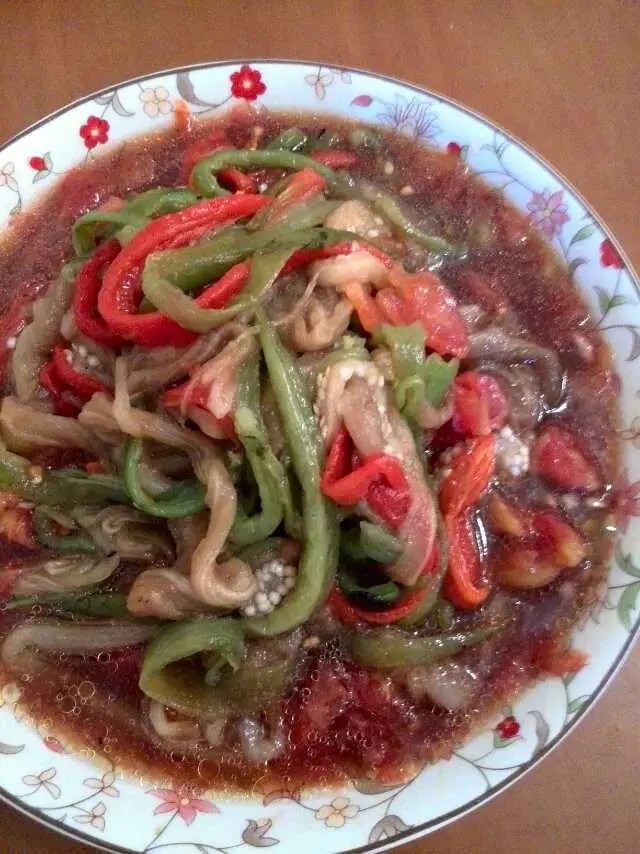 烤辣椒茄子番茄，凉拌