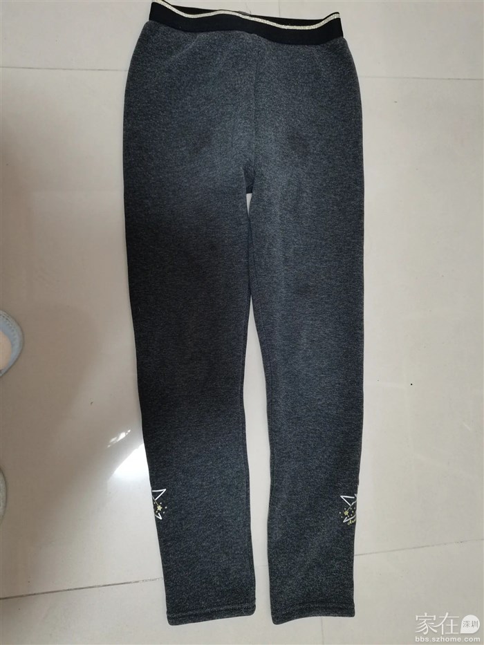130安奈儿灰黑色薄绒打底裤