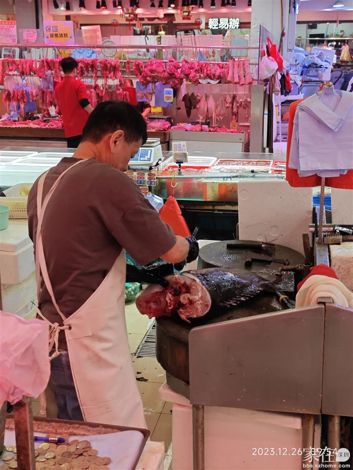 这条鱼有30斤，看老板在忙着弄鱼没有问多少钱一斤。