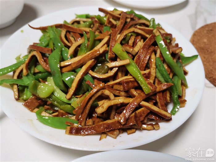 牛皮豆干炒泡椒