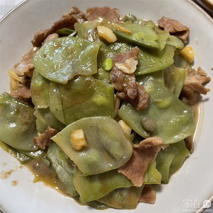 扁豆焖炒肉片