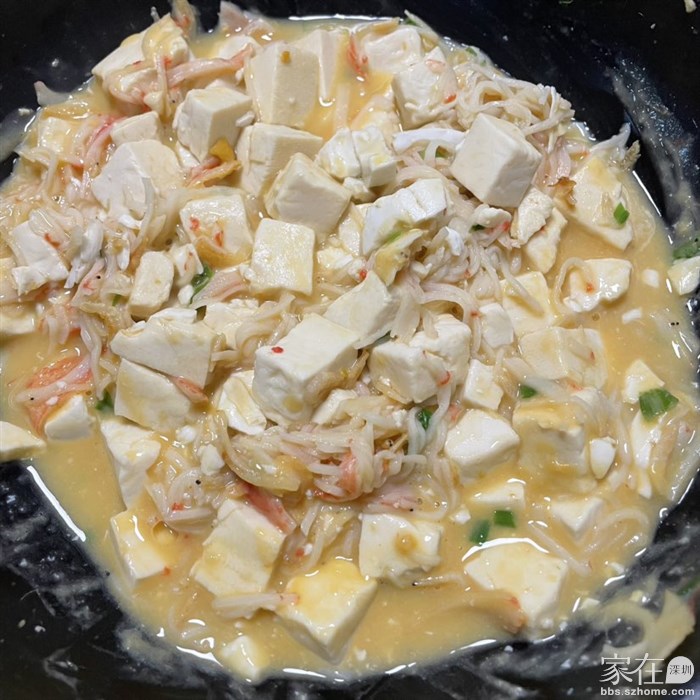 咸蛋蟹柳豆腐，高考完去拔了智齿，只能吃点软烂的😂