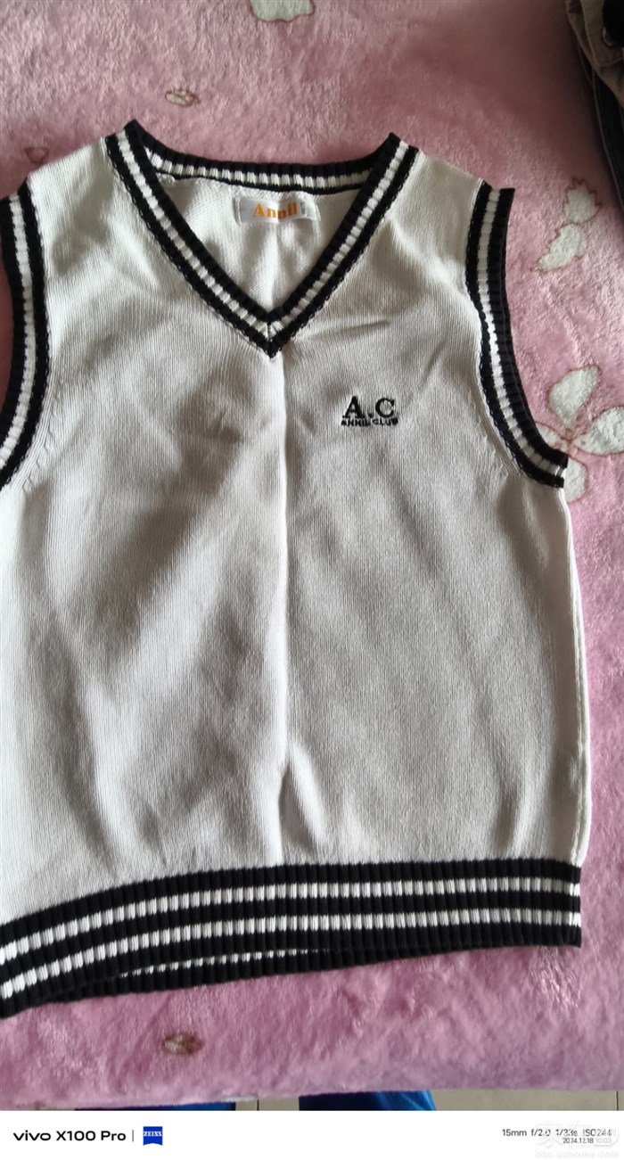 棉线马甲，9新，无污