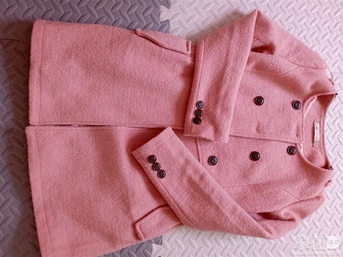 粉色长袖中长款