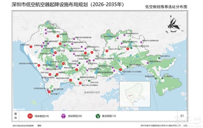 低空枢纽推荐选址图源：深圳市规划和自然资源局