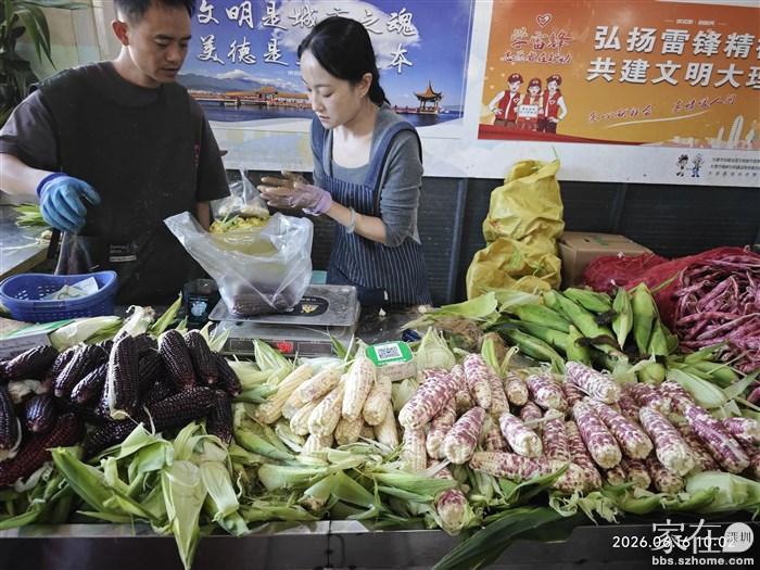 这家玉米档口竟然没有甜玉米，看来还得回满江市场买玉米。